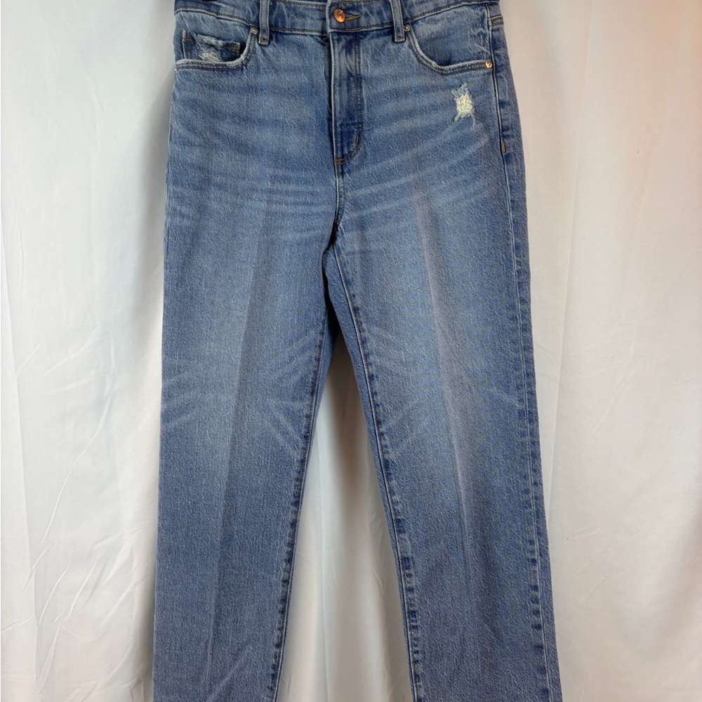 LOFT Light Blue The Straight Leg Jeans 4/27 SKU 6 - Picture 2 of 7